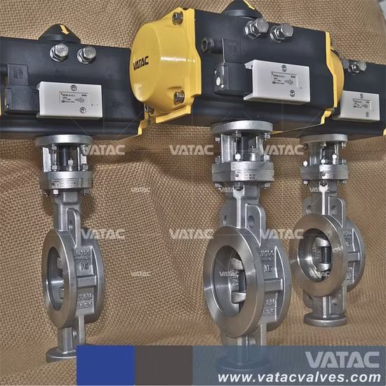 Pneumatic Control Wafer Pneumatic Actuator Stainless Steel Butterfly
