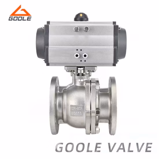 Pneumatic Actuated Valve Stainless Steel 2PCS Ball Valve