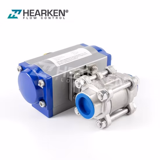 ANSI/JIS/DIN Pneumatic Actuator/Threaded Stainless Steel 3PCS Pneumatic Actuated Ball Valve